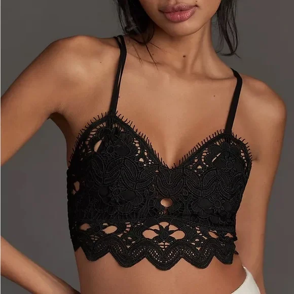 Anothropologie Viviette Lace Bralette Top - Picture 2 of 10